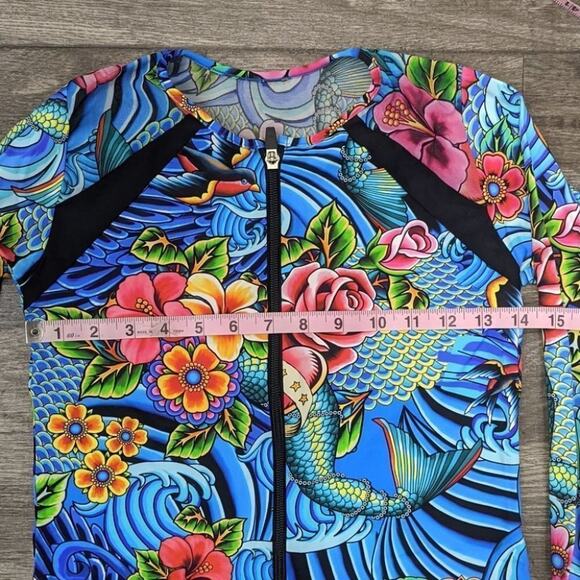 Luli Fama Inked Babe Fitted Mesh Panel Jacket Size XS - Picture 5 of 5